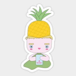 pineapple and tinder Sticker